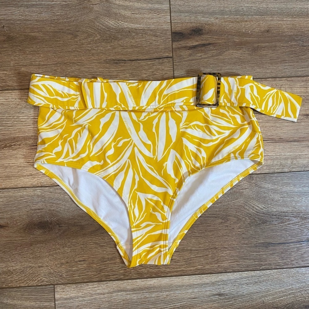 Boden Women's Belted tropical Bikini Bottoms high waisted - Picture 2 of 7